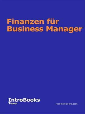 cover image of Finanzen für Business Manager
